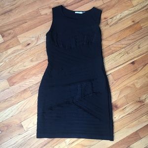 Calvin Klein Black Diagonal Body Con Dress